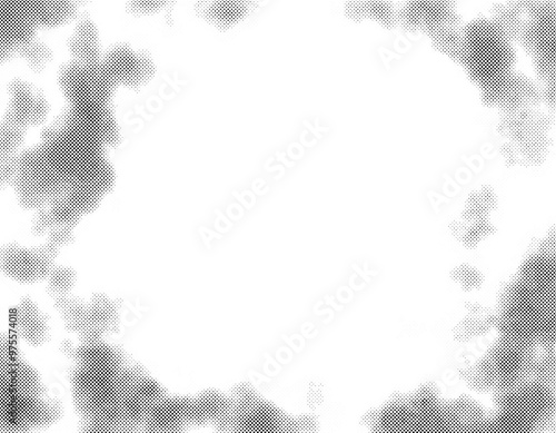 抽象的なハーフトーンのモクモクしたフレーム素材　2