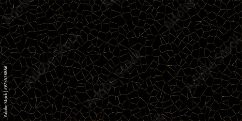 Black abstract broken glass geometric retro tiles seamless patter crystalize isolated decorative quartz vintage background.