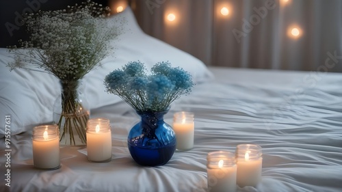 Obraz na płótnie gypsophila on the bed w salonie