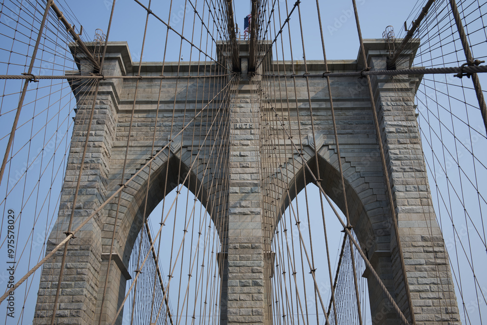 Fototapeta premium Il ponte di Brooklyn collega Brooklyn a Manhattan
