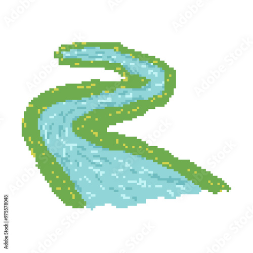 long blue river pixel art