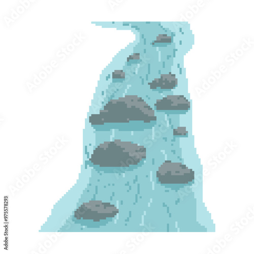 long blue river pixel art