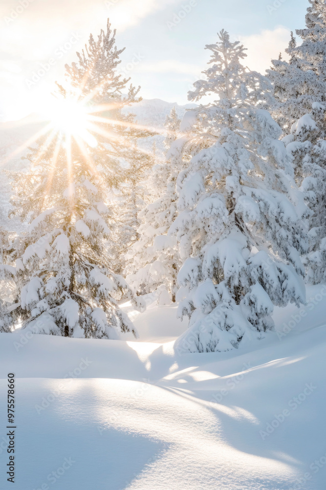 Fototapeta premium Winterliche Sonnenstrahlen