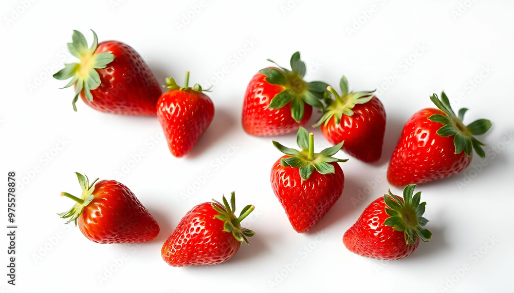 Ripe red strawberries on a white background Ripe red strawberries on a white background