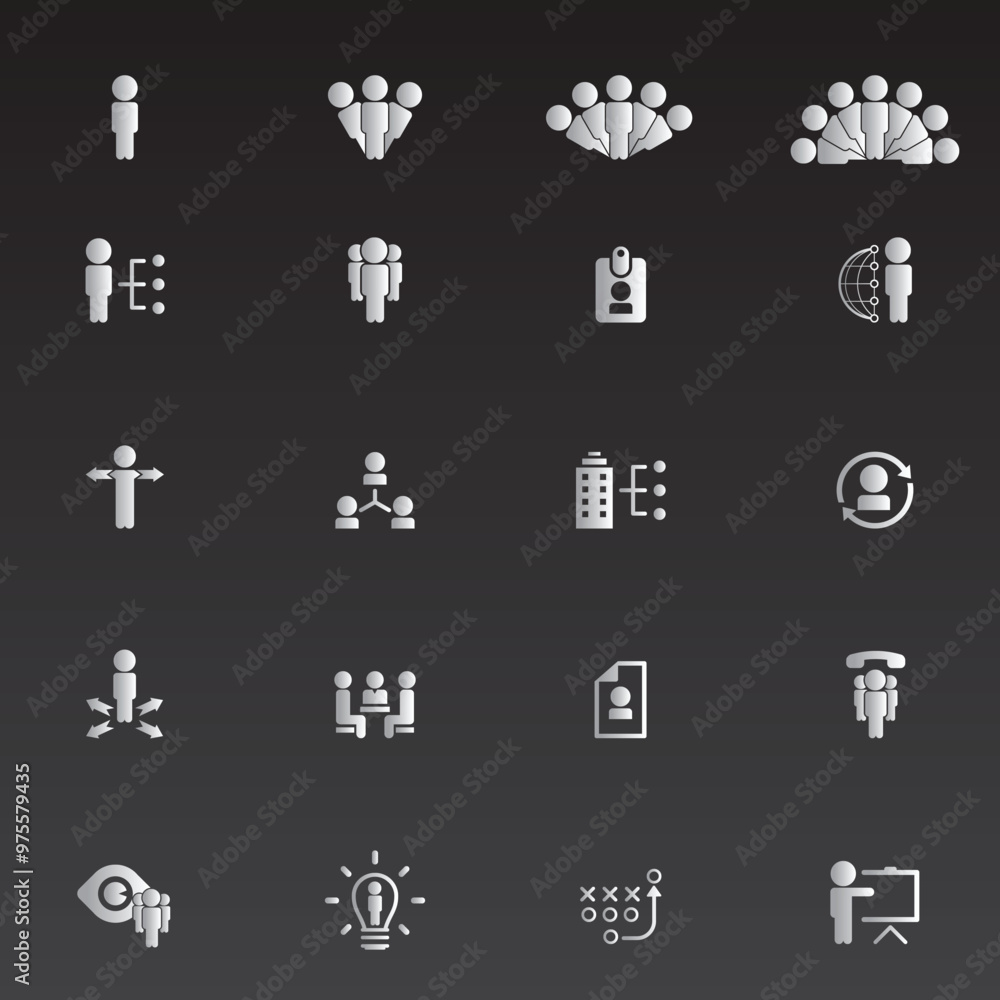 Universal business management and human resources icon set. Universal icons for web and mobile. Vector. Universal business management and human resources icon set. Universal icons for web and mobile. Vector.