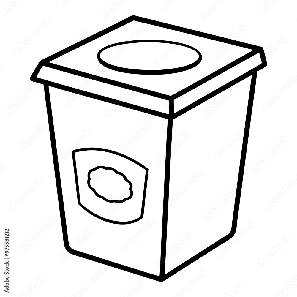 yoghurt pack outline coloring book page line art drawing yoghurt pack outline coloring book page line art drawing