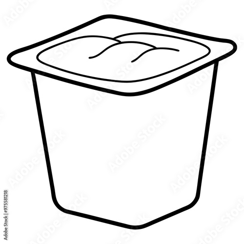 yoghurt pack outline coloring book page line art drawing