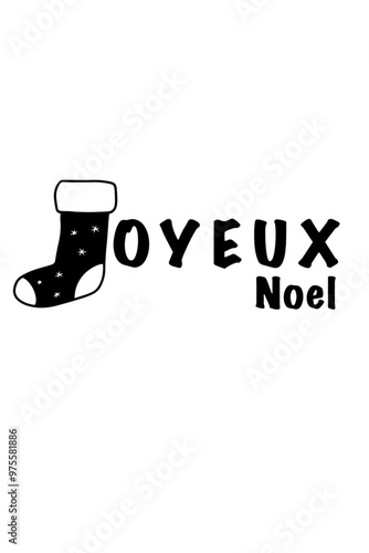 vecteur texte joyeux noel avec la lettre J en chaussette 