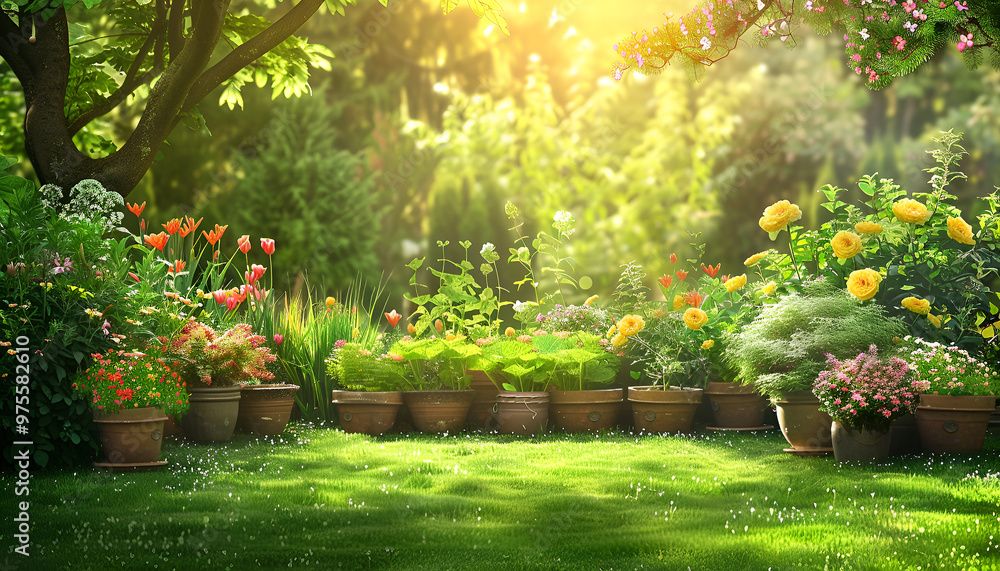 Aesthetic path beautiful garden with flowers near the house. Aesthetic path beautiful garden with flowers near the house.