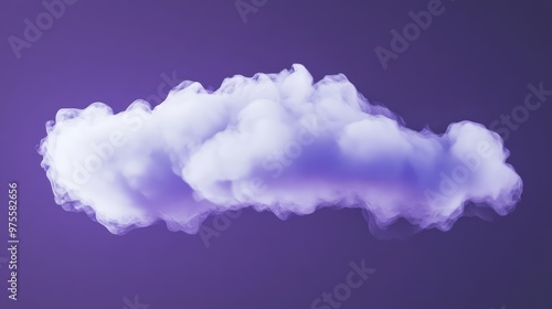 Soft white cloud drifting through a smooth lavender background, enhanced with gentle abstract smoke photo