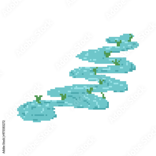 long blue river pixel art