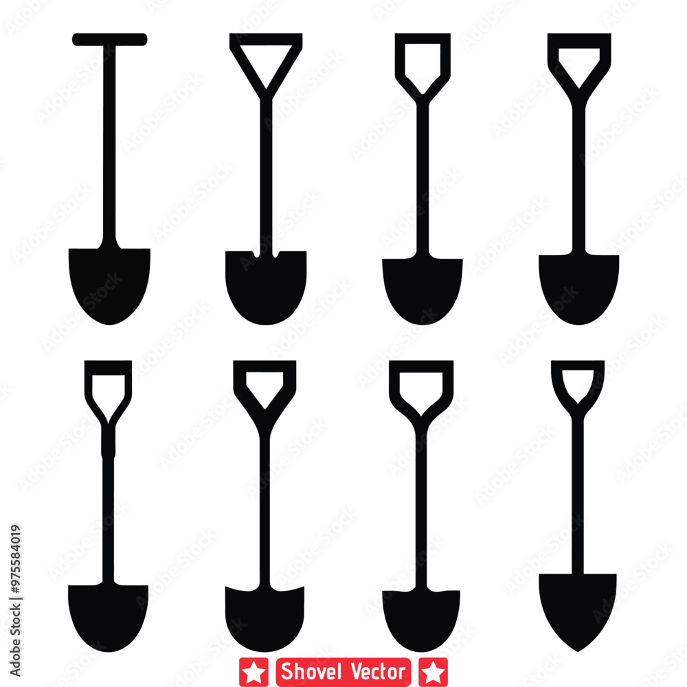 Precision Engineering at Your Fingertips Shovel Vector Silhouette for Digital Projects Precision Engineering at Your Fingertips Shovel Vector Silhouette for Digital Projects