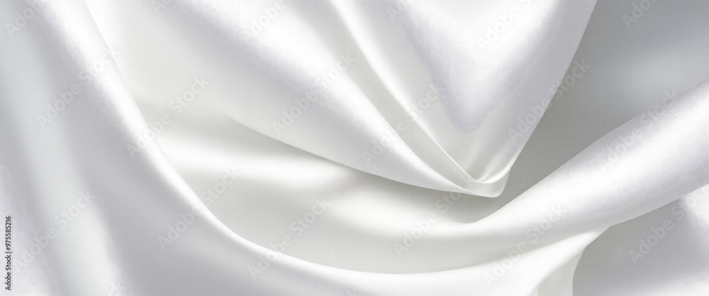 Fototapeta premium Luxurious White Silk Fabric with Elegant Rich Folds