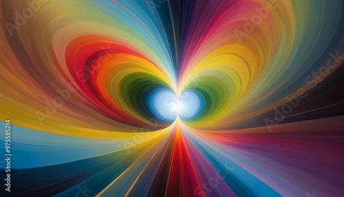 A mesmerizing abstract image showcasing a vibrant burst of colors in a heart shape, symbolizing love and energy. Perfect for creative projects, modern designs, and inspirational themes.. AI Generation