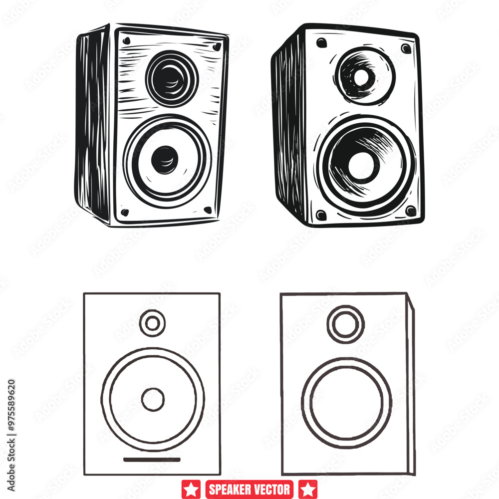 Rhythmic Beats Speaker Silhouette Ensemble Rhythmic Beats Speaker Silhouette Ensemble
