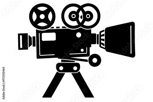 Movie camera, Video camera vector icon.