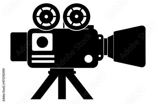 Movie camera, Video camera vector icon.