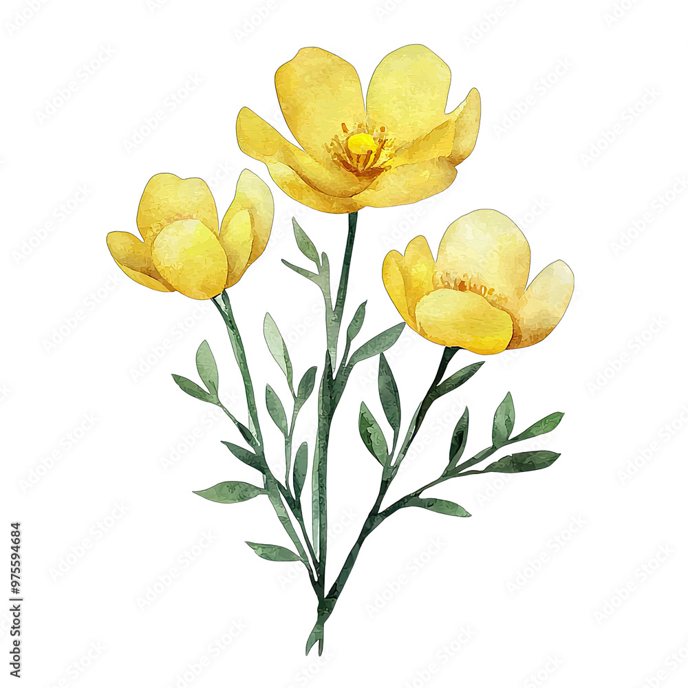 Vibrant wildflowers in soft watercolor style Vibrant wildflowers in soft watercolor style