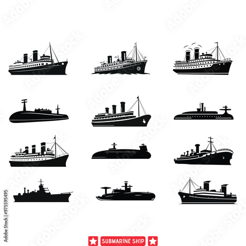 Silent Guardians Submarine Vectors for Military and Naval Designs