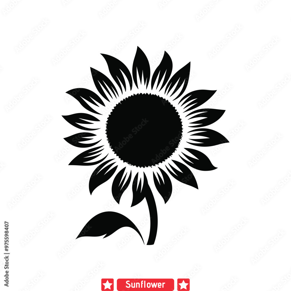 Nature s Beauty Stunning Sunflower Vector Silhouette Pack Nature s Beauty Stunning Sunflower Vector Silhouette Pack