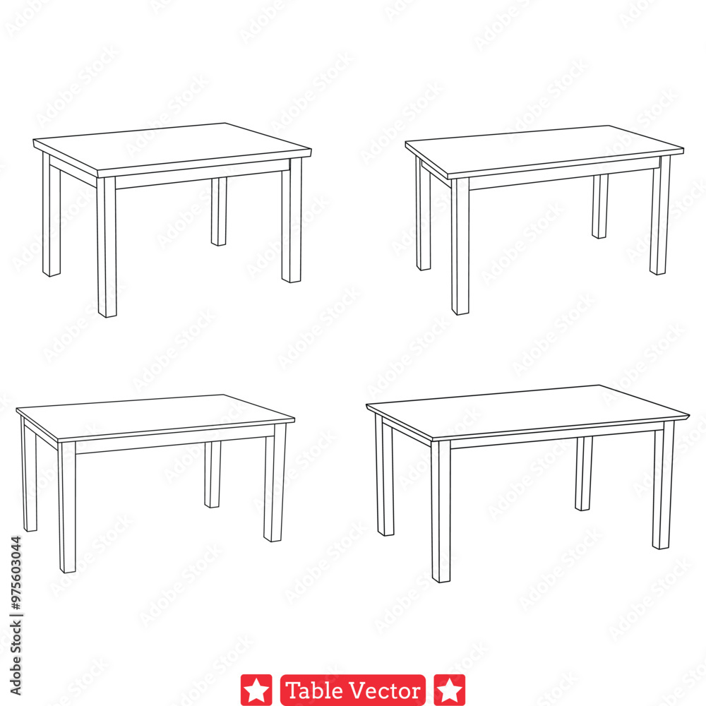 Contemporary Table Silhouette Collection Modern Styling for Various Design Needs Contemporary Table Silhouette Collection Modern Styling for Various Design Needs