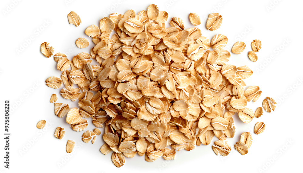 oat flakes isolated on white background. Top view oat flakes isolated on white background. Top view