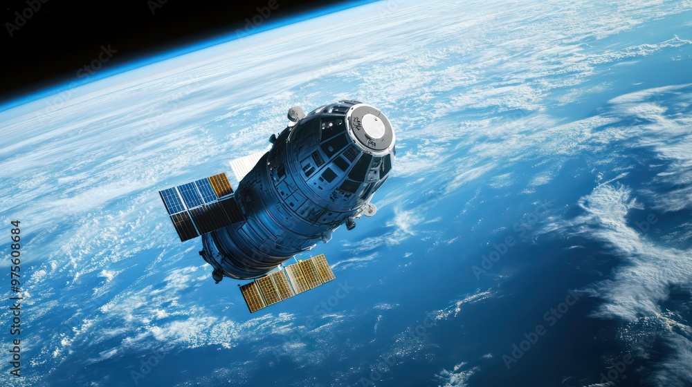 Fototapeta premium Innovative spacecraft fuel technology, designed to make long-distance space travel more efficient and sustainable.