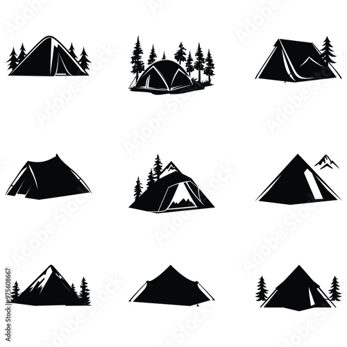 Wilderness Wanderlust  Explore Nature with Tent Silhouette Designs