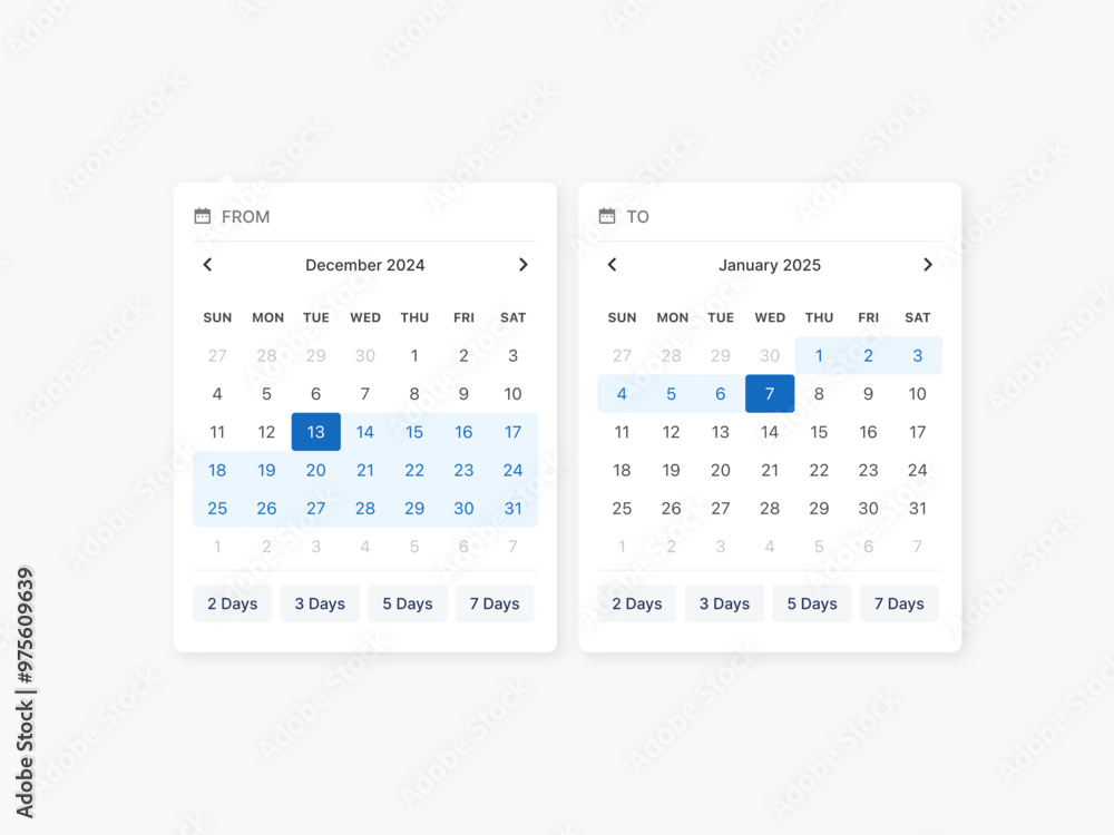 Calendar Date Picker UI Design Component Template Calendar Date Picker UI Design Component Template