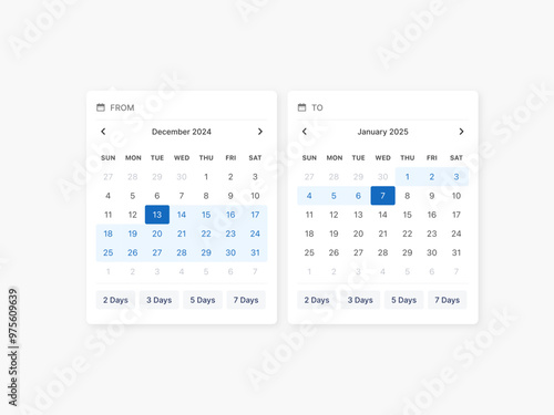 Calendar Date Picker UI Design Component Template