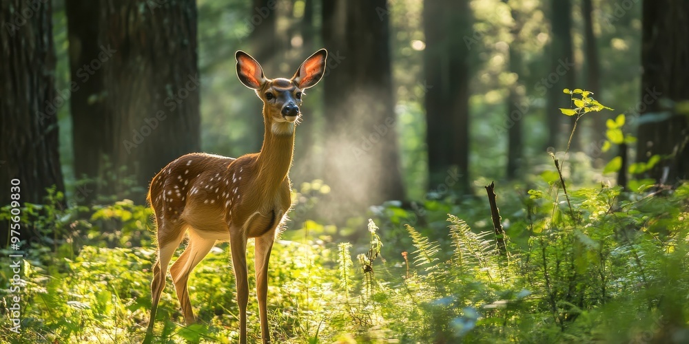 deer in a forest clearing geographic photography style deer in a forest clearing geographic photography style