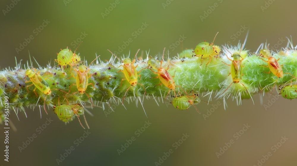 Naklejka premium Aphids close up wallpaper