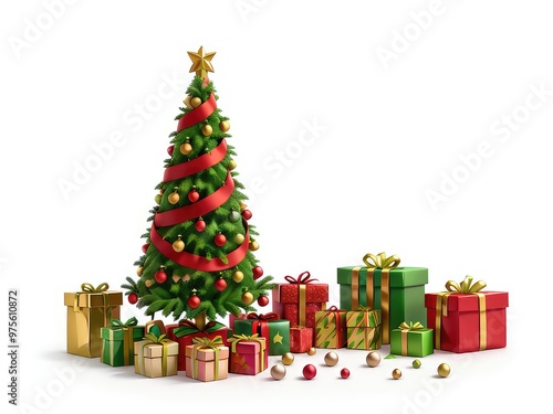 christmas tree and gifts