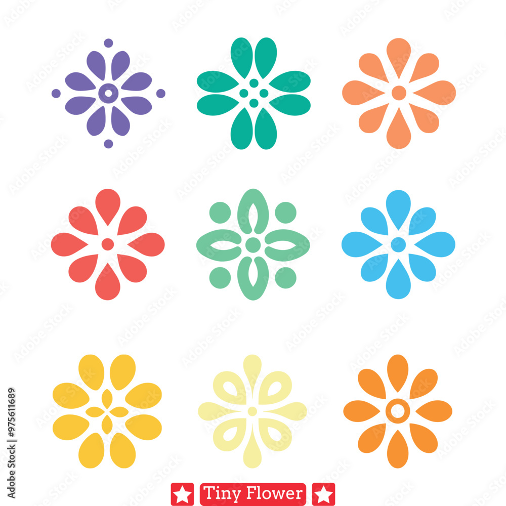 Botanical Charm Captivating Tiny Flower Silhouettes Vector Collection Botanical Charm Captivating Tiny Flower Silhouettes Vector Collection