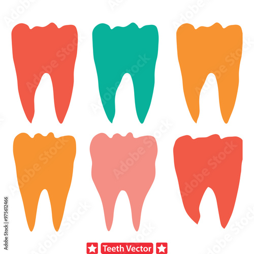 Smile Serenade  Vector Tooth Silhouettes for Dental Artistry