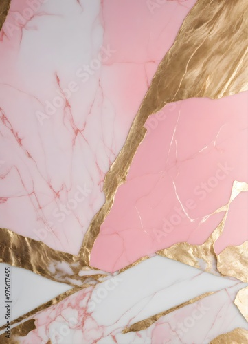 Stunning Golden Pink Marble Pattern