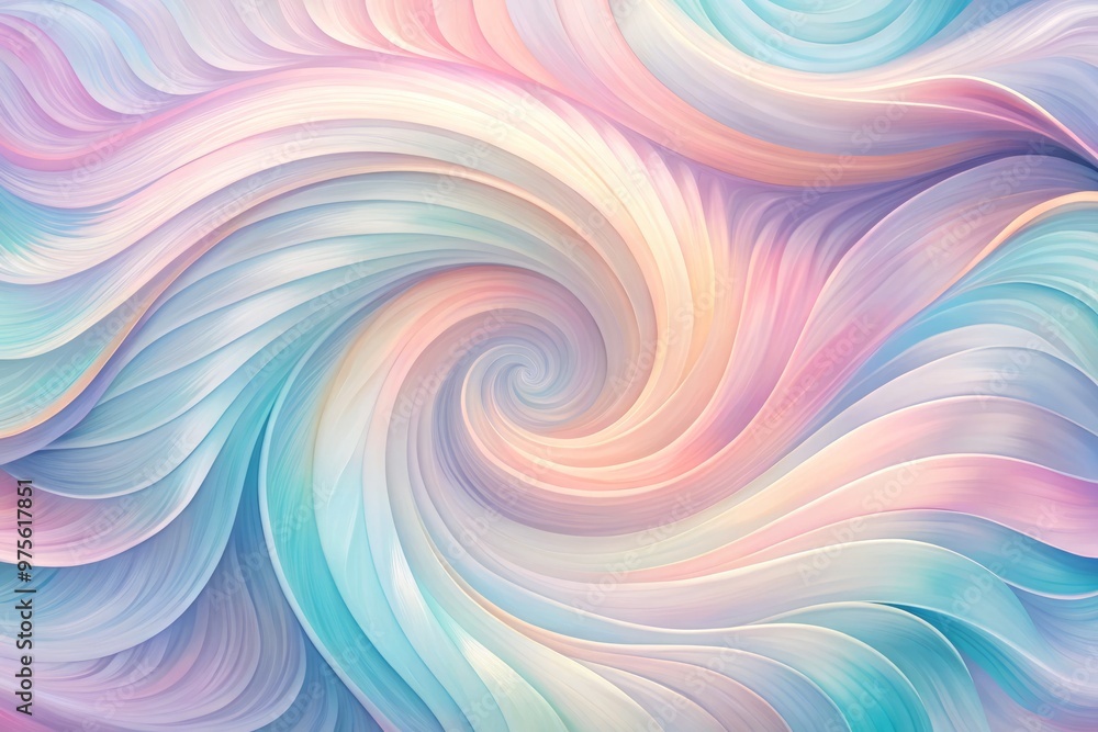 Wavy lines of soft pastel hues swirl together in a mesmerizing dance, forming a calming geometric pattern reminiscent of misty dawn skies. Wavy lines of soft pastel hues swirl together in a mesmerizing dance, forming a calming geometric pattern reminiscent of misty dawn skies.