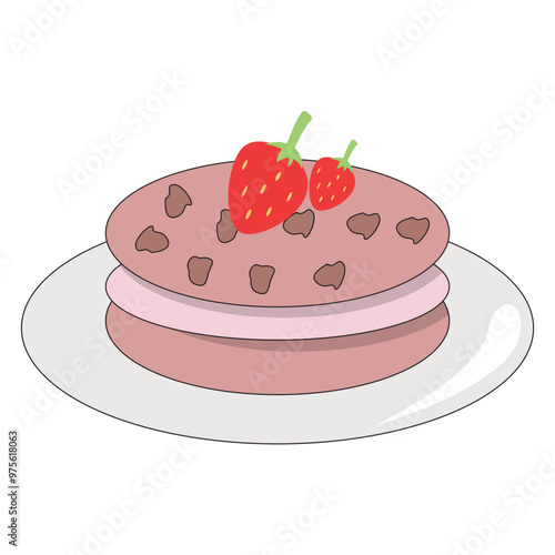 pancakes with toppings. pancake vector illustration