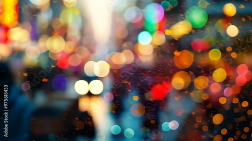 Wallpaper Mural Colorful city lights create a vibrant atmosphere in a bustling urban street during the evening rush hour in fall Torontodigital.ca