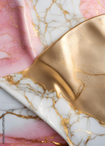 Golden Pink Marble Elegance