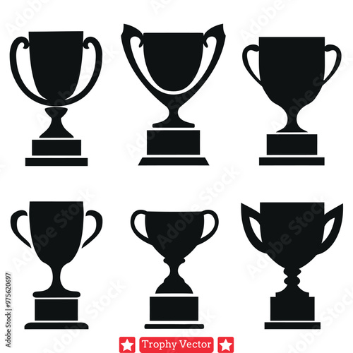 Victory Icons Trophy Silhouettes for Champions