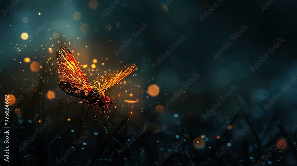 Firefly glowing in the dark Firefly glowing in the dark