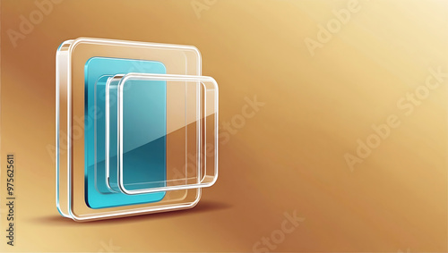 Obraz na płótnie elegant aesthetic design, template with copy space area, colourful glass isolated on clean background, blank advertising display w salonie