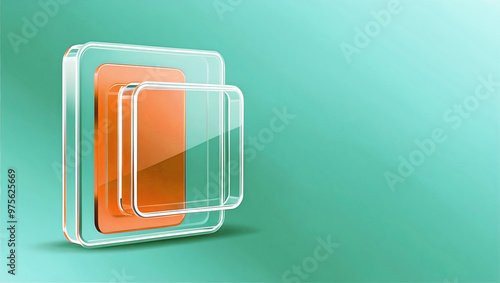 Obraz na płótnie elegant aesthetic design, template with copy space area, colourful glass isolated on clean background, blank advertising display w salonie