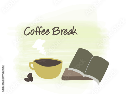 ホットドリンク、コーヒーブレイクと読書