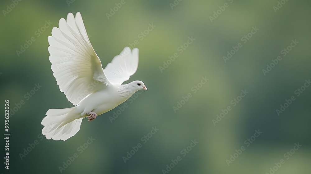 84. A solitary white dove in mid-flight 84. A solitary white dove in mid-flight