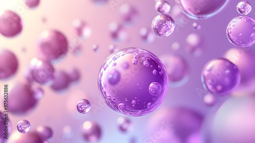 Pink purple abstract meta sphere liquid shape moving deformation transition to meta balls bubbles drops p : Stock - 3D render animation motion design presentation background wallpaper photo