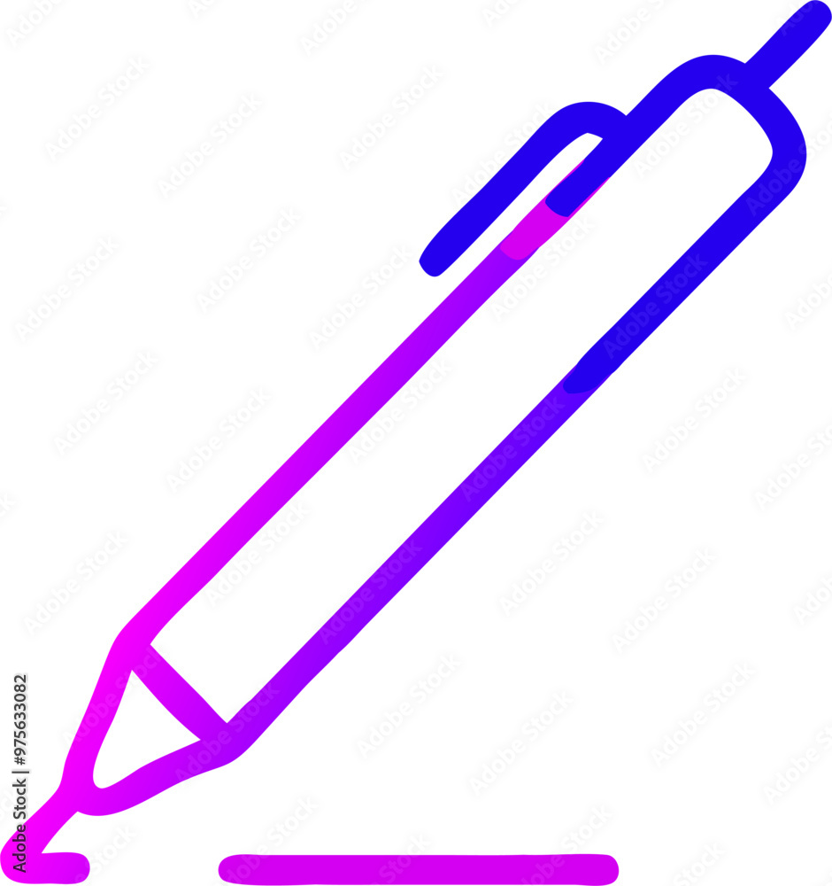 pen, icon outline gradient pen, icon outline gradient