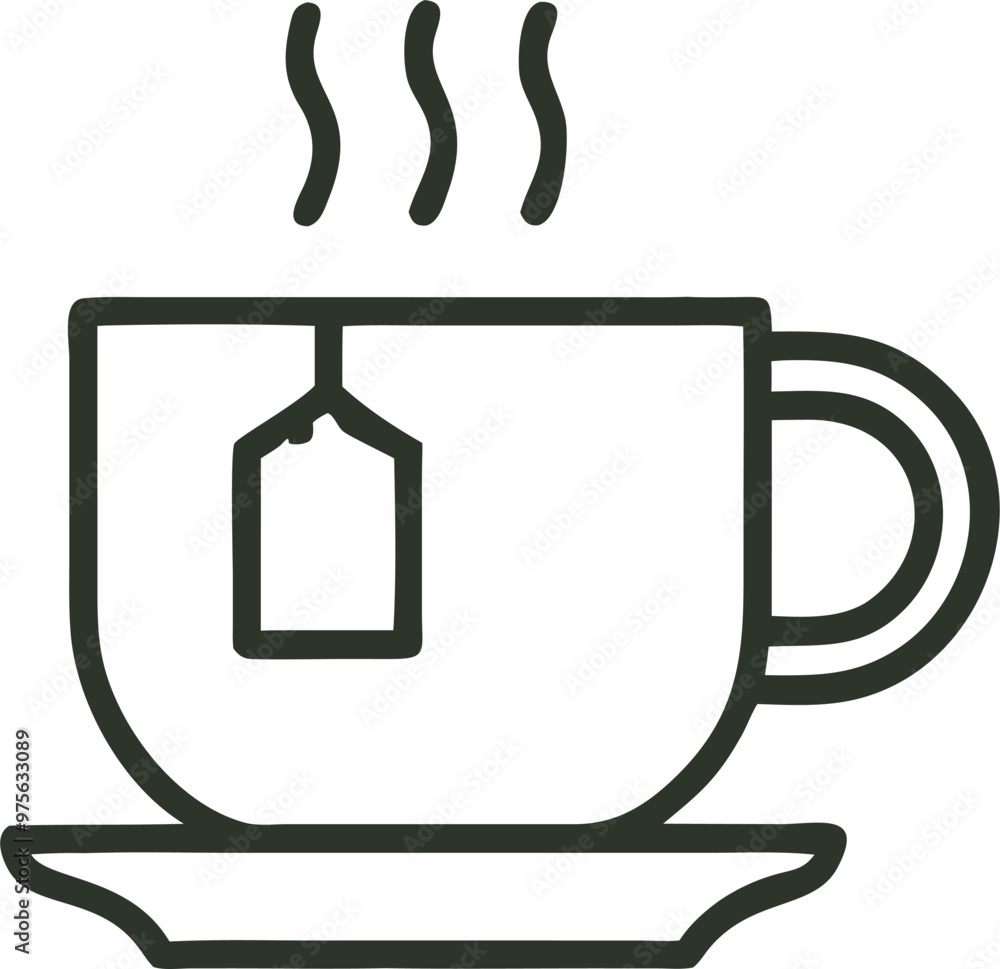 tea cup, icon outline gradient tea cup, icon outline gradient