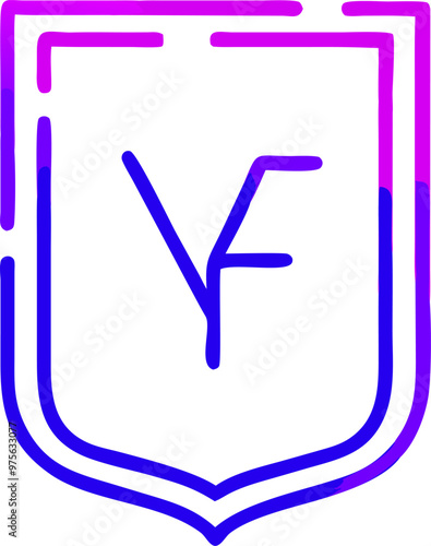 a logo with the letters n and f, icon outline gradient photo